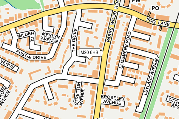 M20 6HB map - OS OpenMap – Local (Ordnance Survey)