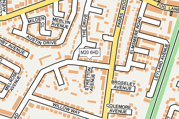 M20 6HD map - OS OpenMap – Local (Ordnance Survey)