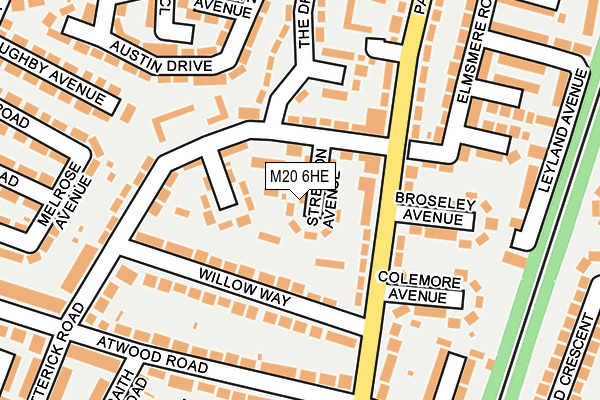 M20 6HE map - OS OpenMap – Local (Ordnance Survey)