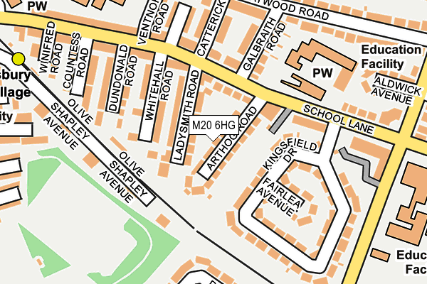 M20 6HG map - OS OpenMap – Local (Ordnance Survey)