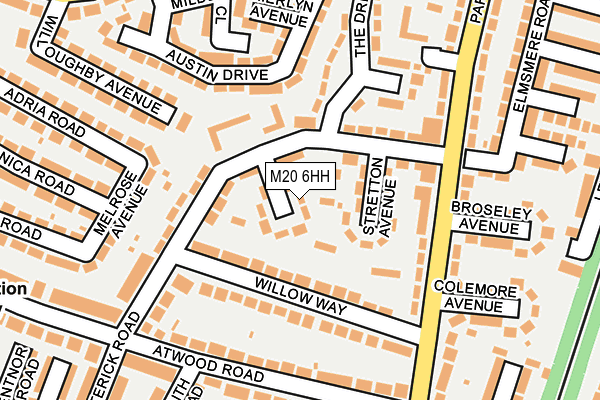 M20 6HH map - OS OpenMap – Local (Ordnance Survey)