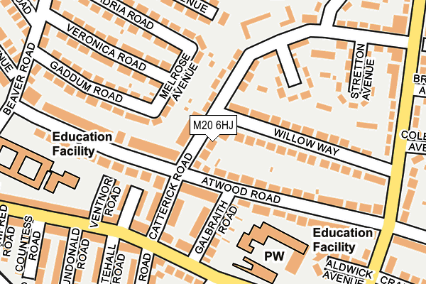 M20 6HJ map - OS OpenMap – Local (Ordnance Survey)