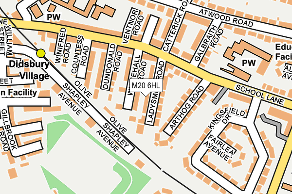 M20 6HL map - OS OpenMap – Local (Ordnance Survey)