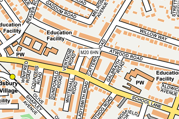 M20 6HN map - OS OpenMap – Local (Ordnance Survey)