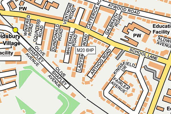 M20 6HP map - OS OpenMap – Local (Ordnance Survey)