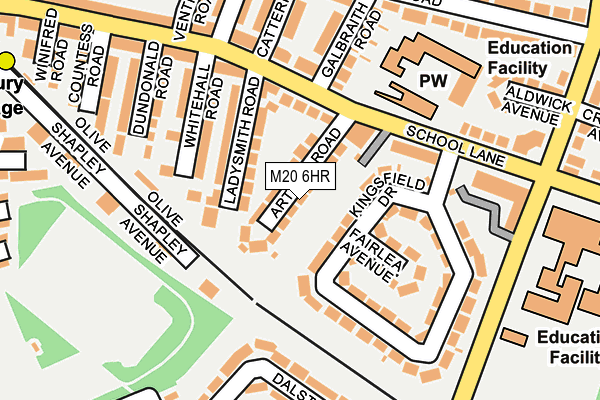 M20 6HR map - OS OpenMap – Local (Ordnance Survey)