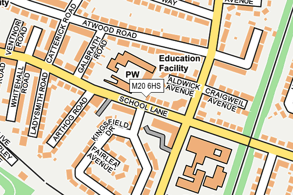 M20 6HS map - OS OpenMap – Local (Ordnance Survey)