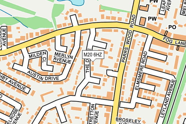 M20 6HZ map - OS OpenMap – Local (Ordnance Survey)