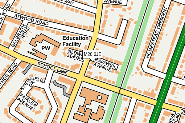 M20 6JE map - OS OpenMap – Local (Ordnance Survey)