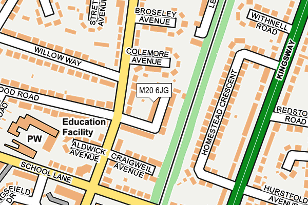 M20 6JG map - OS OpenMap – Local (Ordnance Survey)