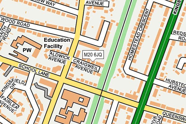 M20 6JQ map - OS OpenMap – Local (Ordnance Survey)