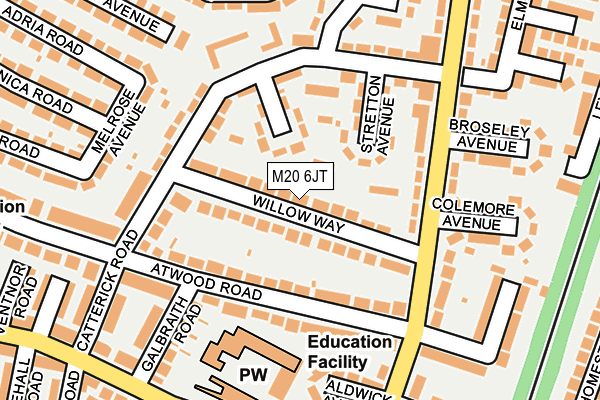 M20 6JT map - OS OpenMap – Local (Ordnance Survey)