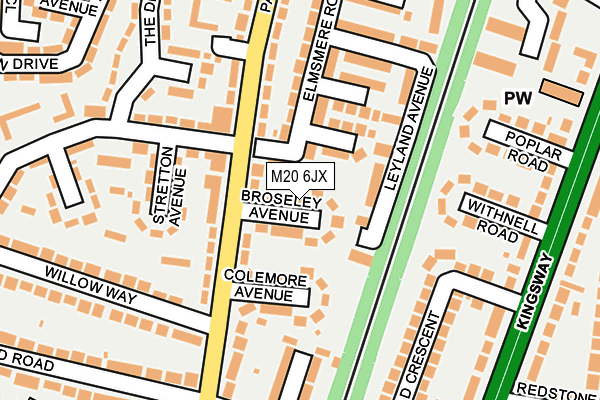 M20 6JX map - OS OpenMap – Local (Ordnance Survey)