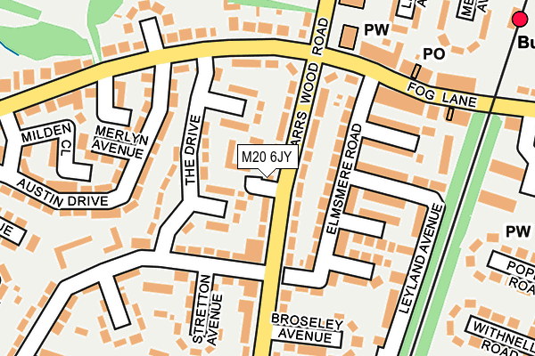 M20 6JY map - OS OpenMap – Local (Ordnance Survey)