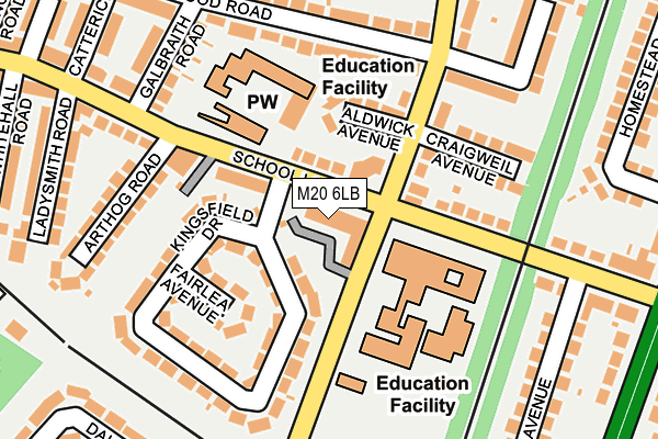 M20 6LB map - OS OpenMap – Local (Ordnance Survey)