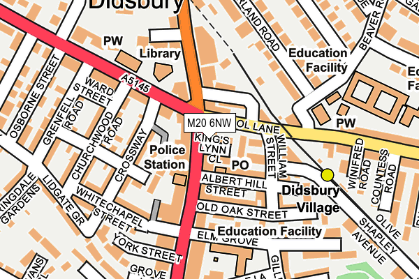 M20 6NW map - OS OpenMap – Local (Ordnance Survey)