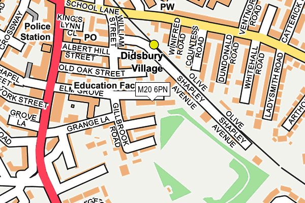 M20 6PN map - OS OpenMap – Local (Ordnance Survey)