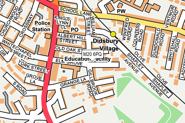 M20 6PQ map - OS OpenMap – Local (Ordnance Survey)