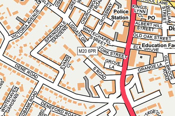 M20 6PR map - OS OpenMap – Local (Ordnance Survey)