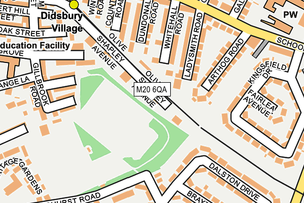 M20 6QA map - OS OpenMap – Local (Ordnance Survey)