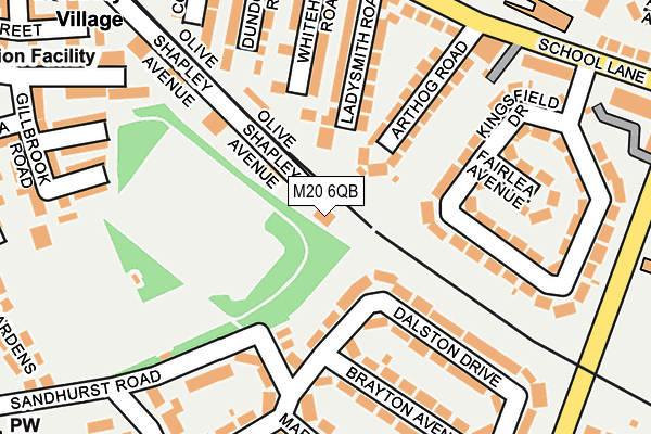 M20 6QB map - OS OpenMap – Local (Ordnance Survey)