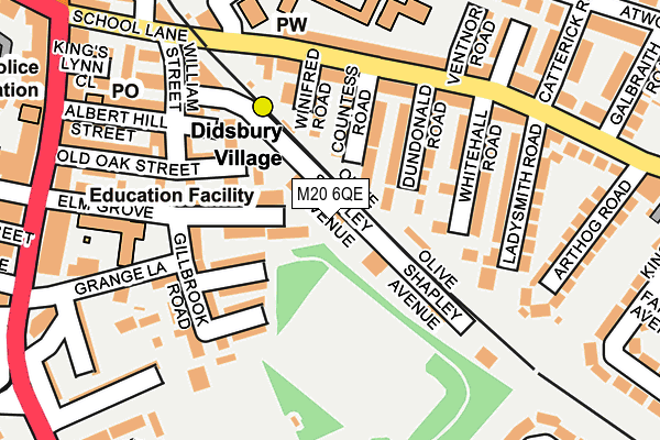 M20 6QE map - OS OpenMap – Local (Ordnance Survey)
