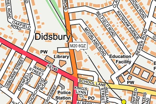 M20 6QZ map - OS OpenMap – Local (Ordnance Survey)