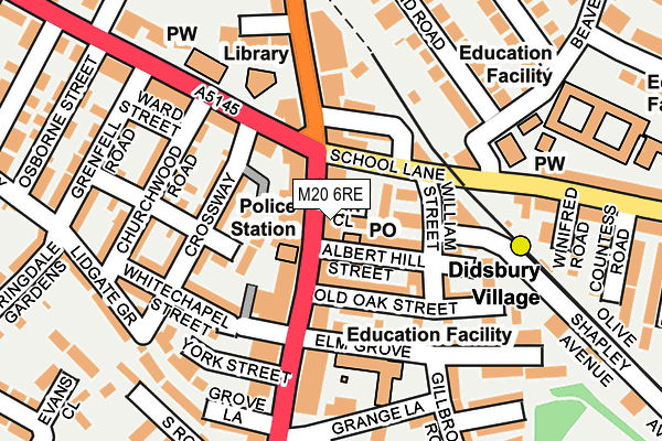 M20 6RE map - OS OpenMap – Local (Ordnance Survey)