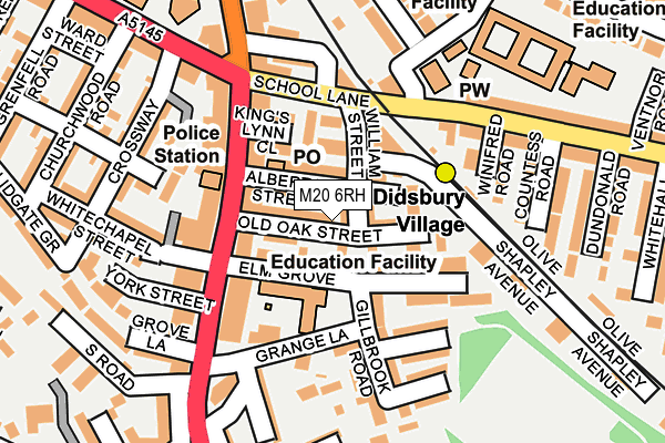 M20 6RH map - OS OpenMap – Local (Ordnance Survey)