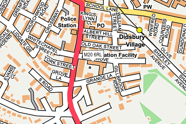 M20 6RL map - OS OpenMap – Local (Ordnance Survey)