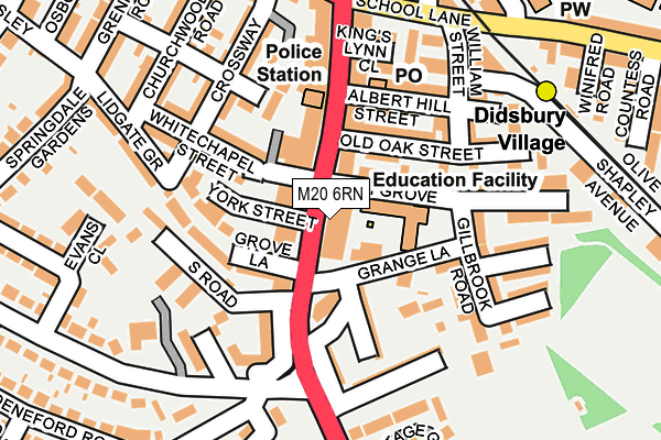 M20 6RN map - OS OpenMap – Local (Ordnance Survey)