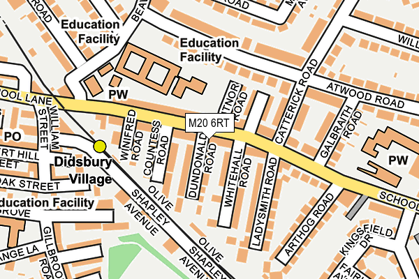 M20 6RT map - OS OpenMap – Local (Ordnance Survey)