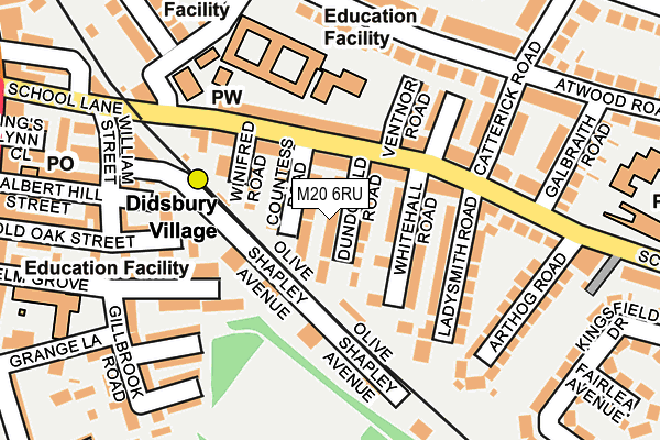 M20 6RU map - OS OpenMap – Local (Ordnance Survey)