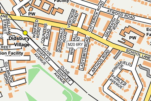 M20 6RY map - OS OpenMap – Local (Ordnance Survey)