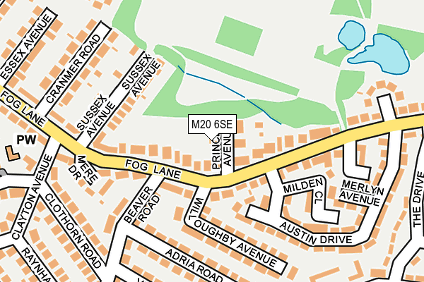 M20 6SE map - OS OpenMap – Local (Ordnance Survey)