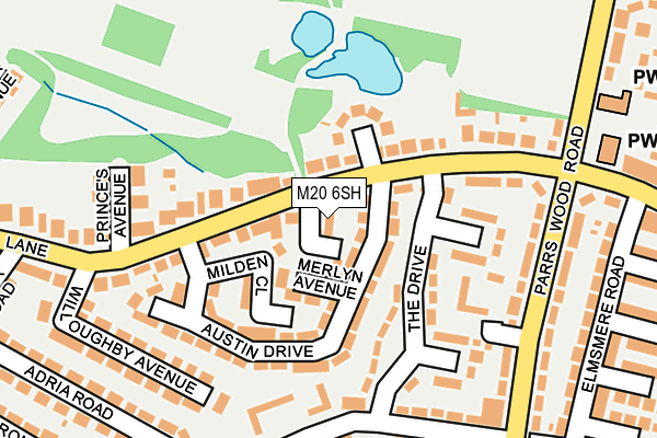 M20 6SH map - OS OpenMap – Local (Ordnance Survey)