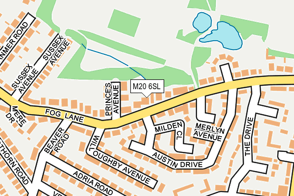 M20 6SL map - OS OpenMap – Local (Ordnance Survey)