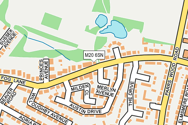 M20 6SN map - OS OpenMap – Local (Ordnance Survey)