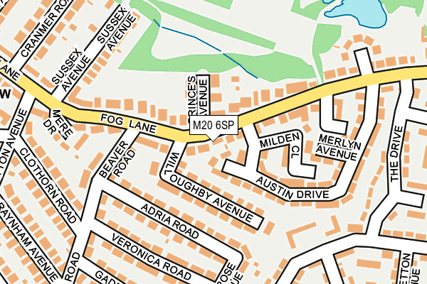 M20 6SP map - OS OpenMap – Local (Ordnance Survey)