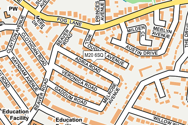 M20 6SQ map - OS OpenMap – Local (Ordnance Survey)