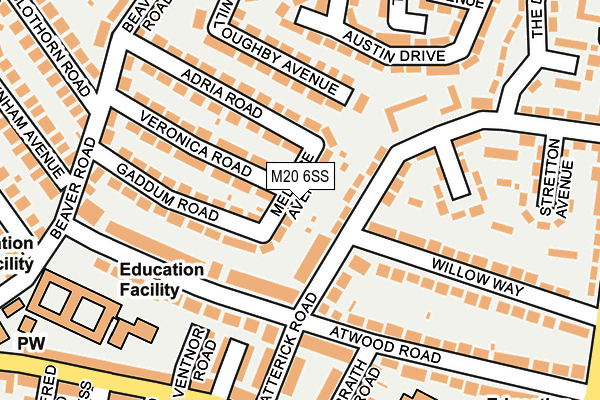 M20 6SS map - OS OpenMap – Local (Ordnance Survey)