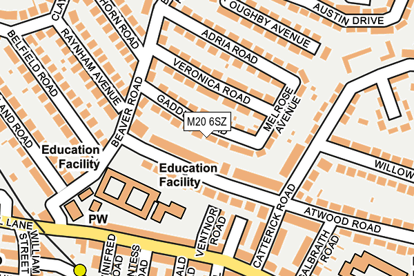 M20 6SZ map - OS OpenMap – Local (Ordnance Survey)