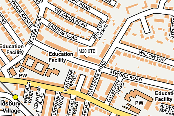 M20 6TB map - OS OpenMap – Local (Ordnance Survey)