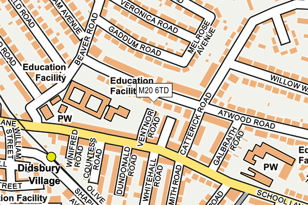 M20 6TD map - OS OpenMap – Local (Ordnance Survey)