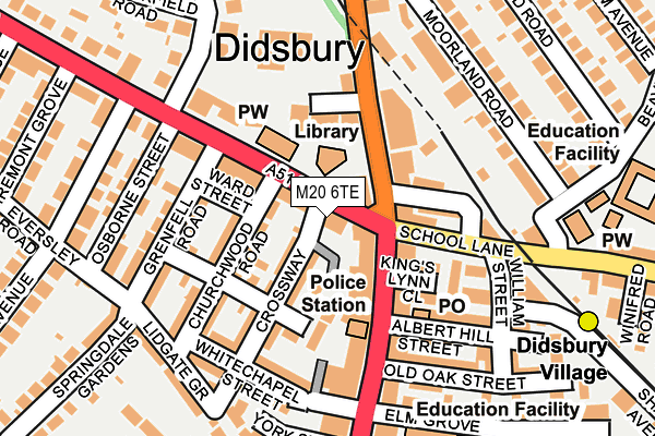 M20 6TE map - OS OpenMap – Local (Ordnance Survey)