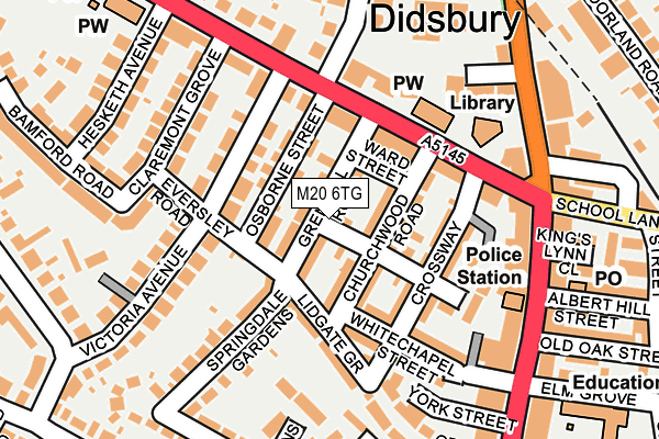 M20 6TG map - OS OpenMap – Local (Ordnance Survey)