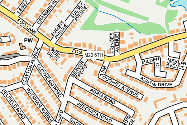 M20 6TH map - OS OpenMap – Local (Ordnance Survey)