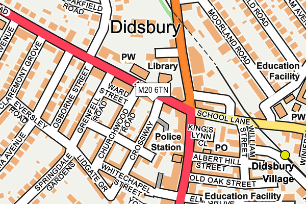 M20 6TN map - OS OpenMap – Local (Ordnance Survey)
