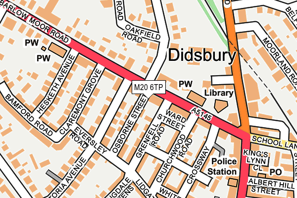 M20 6TP map - OS OpenMap – Local (Ordnance Survey)