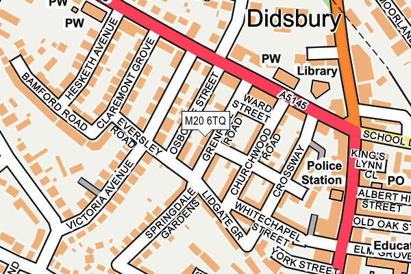 M20 6TQ map - OS OpenMap – Local (Ordnance Survey)